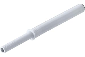 Gedotec 956A1006 Loqueteau de porte avec bouton poussoir, blanc, version longue avec butoir, support d’ouverture 956A1006, 1 pièce