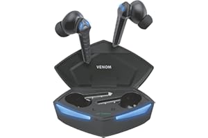 Music Hero Venom auricolari gaming True Wireless Stereo a bassa latenza con microfono integrato, basetta di ricarica da 350 mAh, fino a 5 ore consecutive di gioco