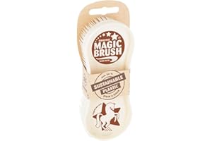 EQUINEWORLD Magic Brush Horse and Pony Brush Safe and Gentle Cleans and Massages (Nature)