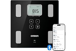OMRON VIVA Kroppsanalysvåg med Bluetooth | Mäter vikt, visceralt fett, skelettmuskler, vilometabolism och BMI samt synkroniserar med OMRON Connect appen