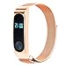 Produktbild Smart Uhrenarmband für Xiaomi Mi Band 2, vneirw Milanaise magnetisch Loop Edelstahl Armbanduhr Ersatz Band Armband Armband Batterien Zubehör, roségold