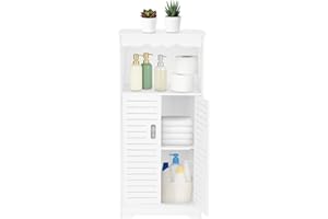 Youyijia 3 Tier Bathroom Storage Unit Bathroom Storage Cabinet Home Storage Furniture Organizer Unit Up and Down Door for Office Living Room Kitchen Entryway White 75 * 34 * 24CM