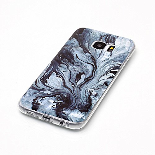 Cozy Hut Für Samsung Galaxy S7 Edge Handyhülle mit Marmor / Marble Design(schwarz / grau) | Handytasche | | Schale | | Hülle | | Case | Handy-etui | TPU-Bumper | Soft Case | Schutzhülle Cover für den optimalen Schutz ihres Samsung Galaxy S7 Edge (5,5 Zoll) – Bäume Marmor - 3