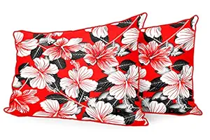 DreamVio Jute Fabric Printed Decorative Pillow/Throw/Cushion Covers for Living Room, Bed Room, Sofa,Chairs,Pillow Cases, Pillow Covers Set of 2, Size 12x18 Inches Style65