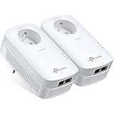 TP-Link Powerline 2000Mbps con 2 porte Gigabit Ethernet e socket integrato, 2 kit Powerline - Soluzione perfetta per usufruir
