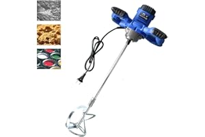 INFUN Malaxeur Mortier Colle, 2600W Mélangeur Électrique Professionnel à 6 Vitesses, M14 Barre Spirale Chromée, Agitateur Malaxeur pour la Peinture, Mortier, Platre, Mastic