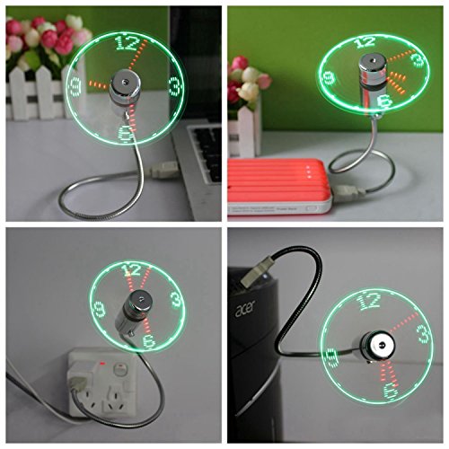 Mini-USB-Ventilator, Schwanenhals, flexibel, LED, blinkender USB-Temperatur-L¨¹fter f¨¹r PC Laptop Notebook Schreibtisch - 6