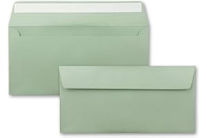 ‎FARBENFROH BY GUSTAV NEUSER 50 DIN Long Envelopes Eucalyptus (Green) 110 g/m² 11 x 22 cm Very Dimensionally Stable Adhesive Quality Brand: FarbenFroh by GUSTAV NEUSER