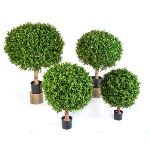 Künstliche Buchskugel TOM auf Stamm, 430 Blätter, 45 cm, Ø 30 cm – Künstlicher Buchsbaum Buxkugel Buchsbaumkugel – artplants - 4