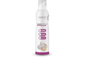 ‎VITALBODY+ SUPPLEMENTS VitalBody+ DailySpray Garlic Flavour, 800 Servings, 2 kcal Rapeseed Oil Spray for Frying, Grilling & Baking, for Slimming, Non-Stick Cooking Spray with Garlic Flavour