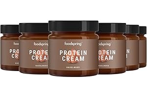 foodspring Pâte à Tartiner Protéinée, 6 x 200g, Pâte à tartiner aux noisettes ultra protéinée