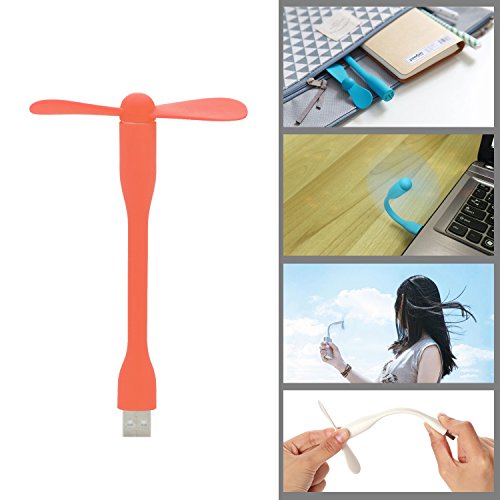 iProtect USB Ventilator flexibel aus Silikon Portable Cooling Fan in Orange - 5