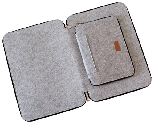 Laptop Tasche f  r 15 Zoll Laptop  Filztasche f  r Laptop  15 Zoll Notebook Tasche f  r Macbook Schutzh  lle   Zus  tzliches Fach au  en  Hellgrau Sch