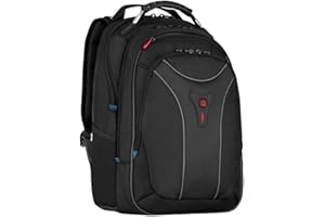 WENGER Carbon Sac à Dos pour Ordinateur Portable 17 Pouces, Système d’Organisation, Femmes Hommes, Bureau Affaires Uni, Noir