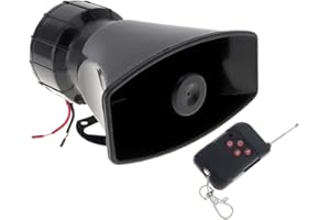 EPATHCHINA 7 Tone Sound Loud Car Siren Vehicle Horn Hooter/Ambulance/Siren/Traffic Sound with Black Remote Controller 12V 100W