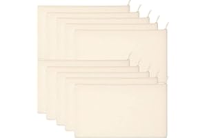 TARUMEDO 10 Stück Blanko Stoffbeutel, DIY Stoffbeutel mit Reißverschluss Federmäppchen Kosmetiktasche Schminktasche Kulturbeutel Mehrzweck Leinwand Mäppchen Stiftemäppchen