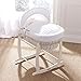 Luxury British Made White Wicker Moses Basket With White Marshmallow Covers And Rocking Stand