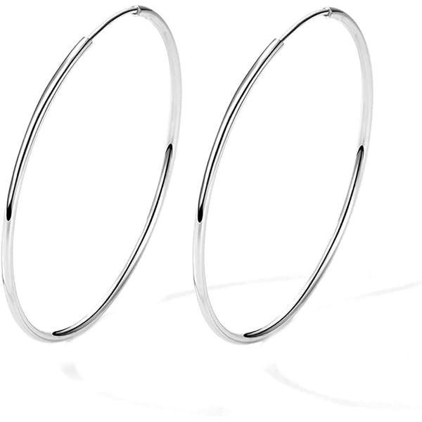 81stgeneration Orecchini a Cerchio Creoli Argento Sterling Fiore