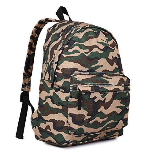 Khaki Green Camo Canvas Rucksack Camouflage Backpack