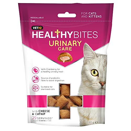 Mark & Chappell VetIQ - Bocaditos Healthy Bites que ayudan al cuidado urinario para gatos y gatitos (65g) (Variado)
