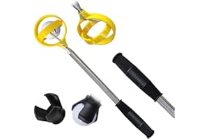 MAZEL Retriever per palline da golf retrattili in acciaio inox per acqua | Putter Grabber Claw Sucker Tool, ideale regalo per golfisti, lunghezza massima 179 cm