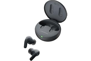 LG Electronics Tone Free DT90Q Auriculares intraurales Bluetooth, con Sonido Dolby Atmos, tecnología Meridian, cancelación Activa de Ruido ANC, y UVnano+, Negro