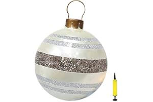 Settoo Bolas De Navidad 60cm, Adornos De Árboles de Navidad Inflables de Bolas de Personalizadas de Navidad Gigantes, para decoración de jardín Adornos Bolas inflables