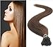 100 X 0.5g 18" Pre Bonded 100% Real Natural Stick Tip I Tip itip Human Hair Extensions 8# Light Brown