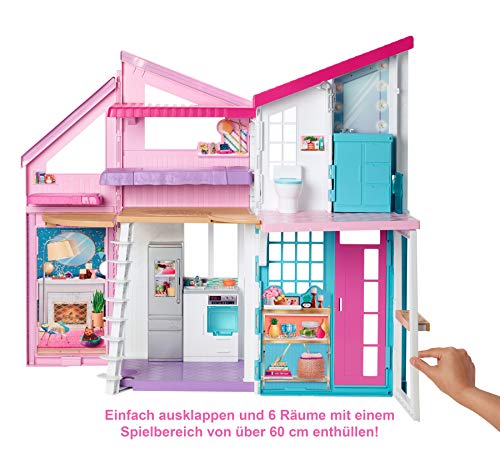 Barbie FXG57 - Malibu Haus Puppenhaus 60 cm breit mit +25 Zubehörteile, Puppen Spielzeug ab 3 Jahren - 5