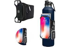 NAJILI Porta Bottiglia d'Acqua per Telefono Cellulare, 2 In 1 Borsa Per Borraccia, Accessori da Palestra Rimovibili e Girevoli a 360° per Telefono da 4,5-6.7'' e Bottiglie d'Acqua da 18-40 Once