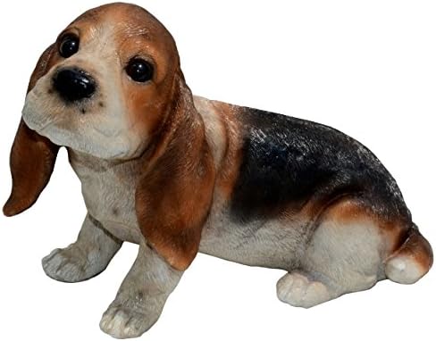 Michael CarrDesigns Ears-Basset Hound Puppy M Outdoor Puppy Dog Figurine for gardens, patios and lawns (80109)