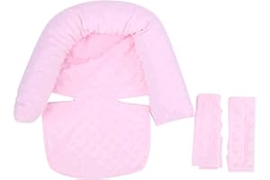 DAUERHAFT Infant Car Seat Insert Seat Cushion for Newborn Babies(Light pink, Baby headrest)