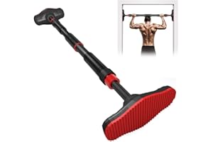 ONETWOFIT Barre de Traction réglable pour Porte d'une Largeur de 70 à 90 cm, avec Tapis antidérapant et Serrure de sécurité, en Acier résistant, Poids Maximal de l'utilisateur jusqu'à 200 kg, OT160