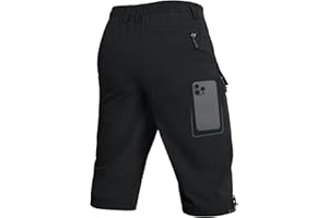 Moosehill 3/4 Kurze-Hosen-Herren-Cargo-Bermuda-Outdoor-Shorts-Herren 6 Taschen Leichte Wasserdicht Cargohose Wanderhose Arbeithose männer kurz MTB Outdoor Sport Sommer Activewear-Shorts