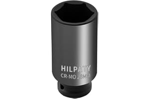 HILPATY Hlipaty Impact Socket 28mm, 1/2" Square Drive 6 Point Cr-Mo Deep Socket, 78mm Length