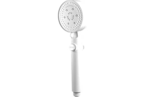 DEFRESIT Słuchawka prysznicowa z funkcją zatrzymywania, wysokociśnieniowa słuchawka prysznicowa, 8 trybów strumienia, oszczędność wody ze zdejmowanym prysznicem do ciała, do domu, studia fitness (biała)