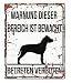Produktbild D&D 695-433133 Homecollection Warning Sign Quadratisch Stafford Terrier, weiß