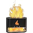 Chesoon Essential Oil Diffuser Ultrasonic Aromatherapy Diffuser Mist Humidifiers Variable Simulation Flame Color Crystal Salts Decoration 250ml Volume Color Black