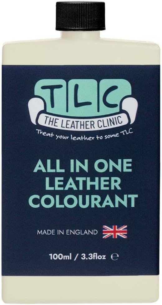 The Leather Clinic All in One Leather Colourant | Self Seal Leather Dye Repair Paint | Recolour Furniture, Sofas, Car Seats (Cream, 100ml)