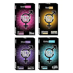 NOTTY BOY condoms for mens family pack honeymoon combos (Pack of 40)
