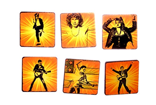 Eco Corner - Pop Stars Tribute - Coasters - Set of 6 MDF/Rounded Corners/Digital Print