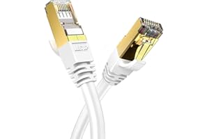 Veetop Cat8 Lan kabel Netzwerkkabel Ethernetkabel Internetkabel Superschnell Flexibel und Robust mit Vergoldetem RJ45 (Weiß, 2m)