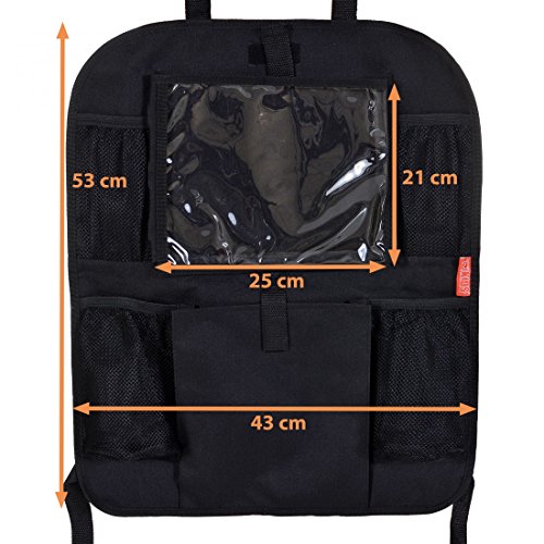 2er Set LCP Kids Auto Frontsitz Rückenlehnenschutz und Kindersitz Organizer mit Klarsichtfach für Tablet PC Pad - 5