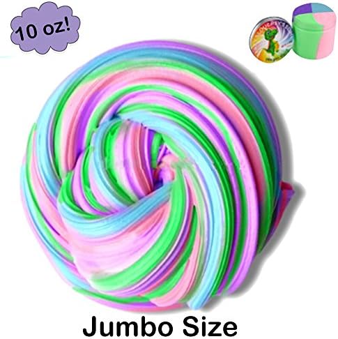imafa Fluffy Slime, JUMBO size. Multicolored 10 Ounce in a Container- Soft, Stretchy, Non-Stick & Non-Toxic - Putty Floam, Sensory Play - Stress relief