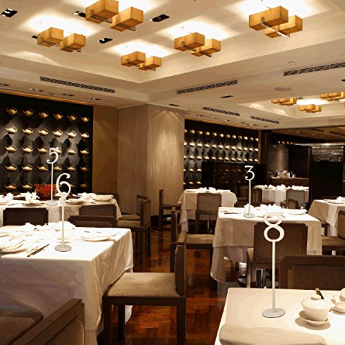 NUOLUX 1-10 Holz Tischnummern Holzform Tischnummern Stick Basis-Set für Hochzeit Geburtstagsparty - 7