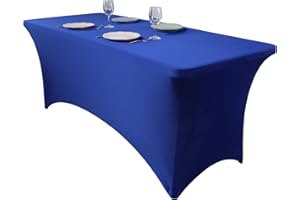 Dololoo Stretchable Tablecloths 6ft for Rectangle Tables, Fitted Spandex Rectangular Patio Table Covers, Market Stall Table Cover, Wedding, Party, Kitchen, Beauty Event Decoration
