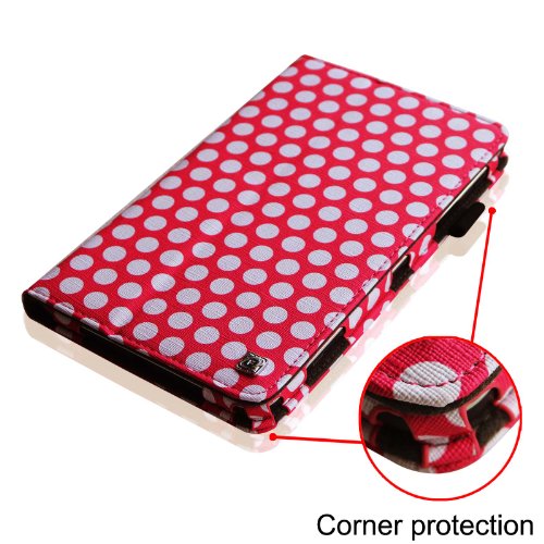 Fintie Samsung Galaxy Tab 4 7.0 Hülle Case – Slim Fit Folio Kunstleder Schutzhülle Cover Tasche mit Ständerfunktion für Samsung Galaxy Tab 4 7.0 T230 T235 (7 Zoll) Tablet, Punktmuster - 5