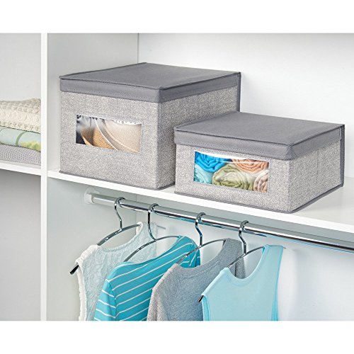 InterDesign 04273EU Aldo Aufbewahrungsbox für den Schrank aus Stoff, Schuhe, Handtaschen, Jeans – Medium, grau, 29.21 x 28.575 x 15.24 cm - 4