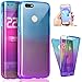 Produktbild Huawei Y6 Pro 2017 Hülle,Huawei P9 Lite Mini Schutzhülle,Huawei P9 Lite Mini Handyhülle TPU Silikon,Hpory Kreative Gradient Blau Lila Full Cover 360 Grad Full Body Transparent Crystal Clear TPU Case Ultra Dünn Slim Case Handyhülle Dünnes Ganzkörper Case TPU Silikon Durchsichtig Weiche TPU Silikon Stoßdämpfend Schutz Handy Schutzhülle Anti-Staub Anti-Kratzer Komplette Tasche Etui Schale für Huawei Y6 Pro 2017/Huawei P9 Lite Mini + 1 x Hpory Stylus
