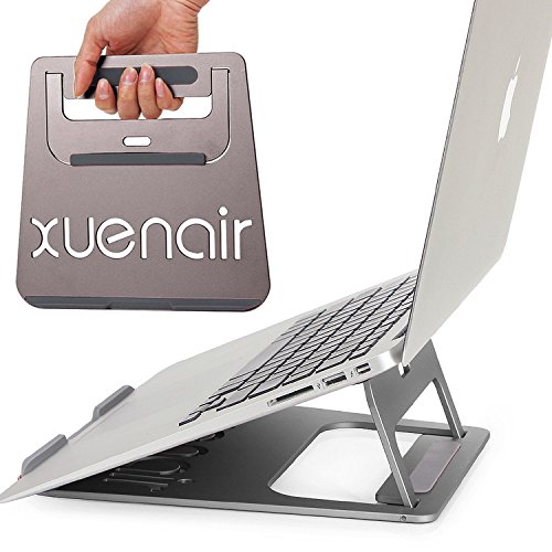 First2savvv JS-DNPB-11UFS06 grau Luxus Ergonomic Aluminium Portabler kühlend Ständer Laptopständer Notebookständer für 12″-17″ Laptops, Notebook PC, MacBook Pro & Air mit grün USB-Ventilator - 4